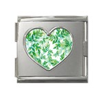 Leaves-37 Mega Link Heart Italian Charm (18mm) Front