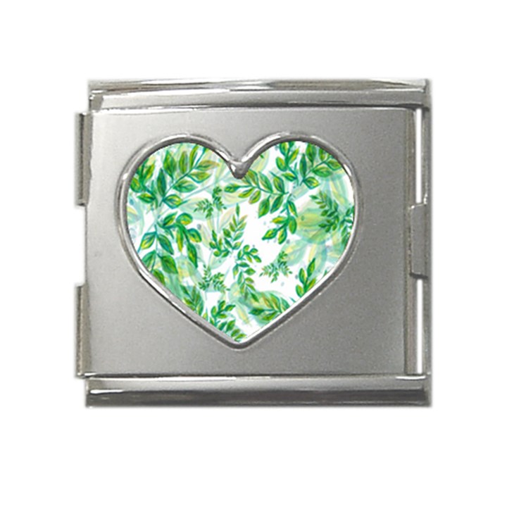 Leaves-37 Mega Link Heart Italian Charm (18mm)