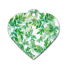 Leaves-37 Dog Tag Heart (two Sides) by nateshop