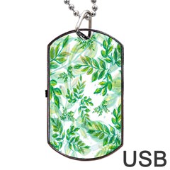 Leaves-37 Dog Tag Usb Flash (one Side) by nateshop