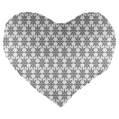 Ornamental 01 Large 19  Premium Flano Heart Shape Cushions by nateshop