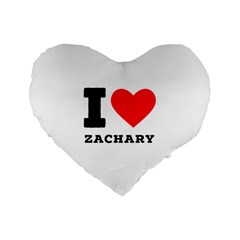 I Love Zachary Standard 16  Premium Flano Heart Shape Cushions by ilovewhateva