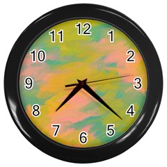 Paint-19 Wall Clock (black) by nateshop