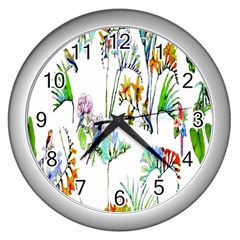 Pink-011 Wall Clock (silver) by nateshop