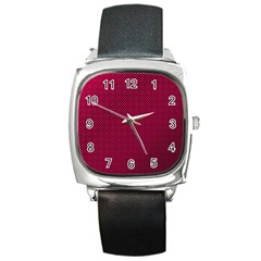 Red Square Metal Watch by nateshop