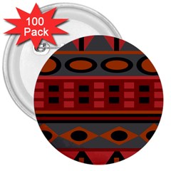 Red-011 3  Buttons (100 Pack)  by nateshop