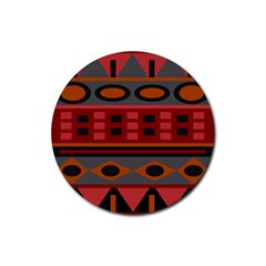 Red-011 Rubber Round Coaster (4 Pack) by nateshop