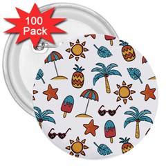 Summer 3  Buttons (100 pack) 