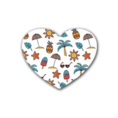 Summer Rubber Heart Coaster (4 Pack) by nateshop