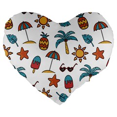 Summer Large 19  Premium Heart Shape Cushions