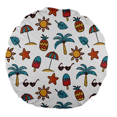 Summer Large 18  Premium Flano Round Cushions