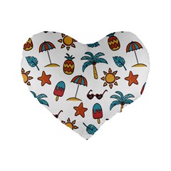 Summer Standard 16  Premium Flano Heart Shape Cushions