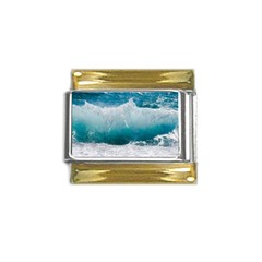 Waves Gold Trim Italian Charm (9mm) by nateshop