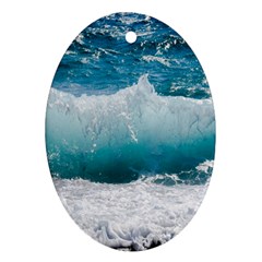 Waves Oval Ornament (two Sides) by nateshop