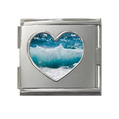 Waves Mega Link Heart Italian Charm (18mm) by nateshop