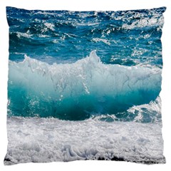 Waves Large Premium Plush Fleece Cushion Case (two Sides) by nateshop