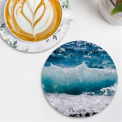 Waves Uv Print Round Tile Coaster by nateshop