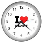 I love henry Wall Clock (Silver) Front