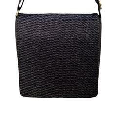 Texture-jeans Flap Closure Messenger Bag (l)