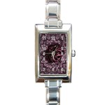 Rose Mandala Rectangle Italian Charm Watch Front