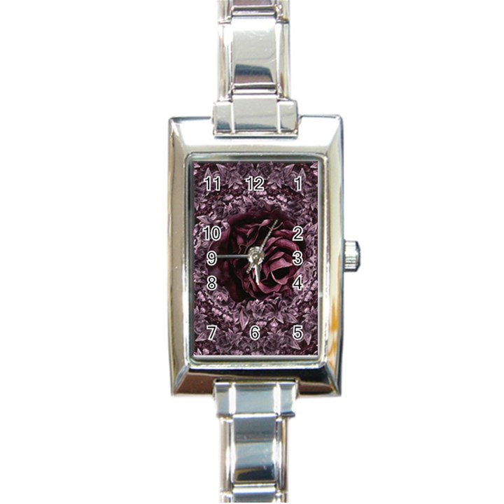 Rose Mandala Rectangle Italian Charm Watch