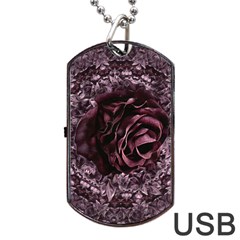 Rose Mandala Dog Tag Usb Flash (one Side) by MRNStudios