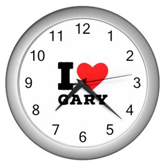 I Love Gary Wall Clock (silver) by ilovewhateva