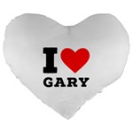 I love gary Large 19  Premium Flano Heart Shape Cushions Front