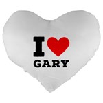 I love gary Large 19  Premium Flano Heart Shape Cushions Back