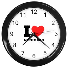 I Love Nicholas Wall Clock (black) by ilovewhateva