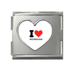 I Love Nicholas Mega Link Heart Italian Charm (18mm) by ilovewhateva