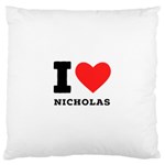 I love nicholas Large Premium Plush Fleece Cushion Case (Two Sides) Front