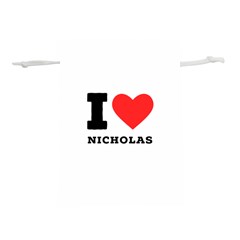 I Love Nicholas Lightweight Drawstring Pouch (l) by ilovewhateva