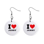 I love jerry Mini Button Earrings Front