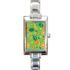 Fruit Tropical Pattern Design Art Rectangle Italian Charm Watch by danenraven