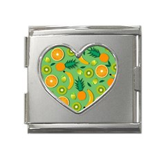 Fruit Tropical Pattern Design Art Mega Link Heart Italian Charm (18mm) by danenraven