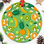 Fruit Tropical Pattern Design Art Ornament (Round Filigree) Front