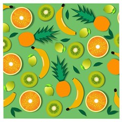 Fruit Tropical Pattern Design Art Wooden Puzzle Square by danenraven