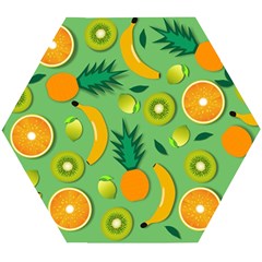 Fruit Tropical Pattern Design Art Wooden Puzzle Hexagon by danenraven