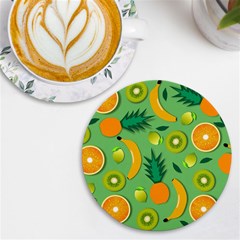 Fruit Tropical Pattern Design Art Uv Print Round Tile Coaster by danenraven