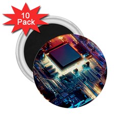 Ai Generated Motherboard City Technology Tech Cpu 2 25  Magnets (10 Pack) 