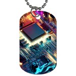 Ai Generated Motherboard City Technology Tech Cpu Dog Tag (Two Sides) Front