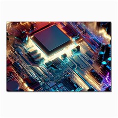 Ai Generated Motherboard City Technology Tech Cpu Postcards 5  X 7  (pkg Of 10) by Jancukart