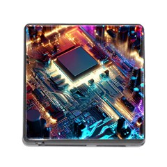 Ai Generated Motherboard City Technology Tech Cpu Memory Card Reader (square 5 Slot)