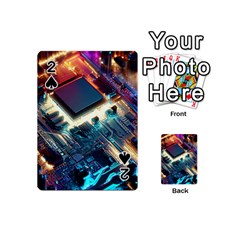 Ai Generated Motherboard City Technology Tech Cpu Playing Cards 54 Designs (mini) by Jancukart