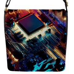 Ai Generated Motherboard City Technology Tech Cpu Flap Closure Messenger Bag (s) by Jancukart