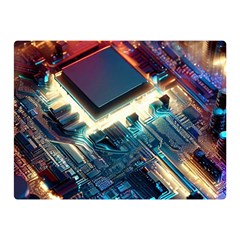 Ai Generated Motherboard City Technology Tech Cpu Two Sides Premium Plush Fleece Blanket (mini) by Jancukart