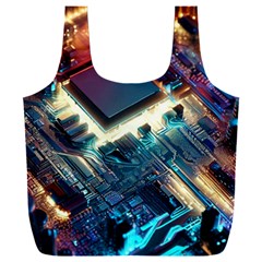 Ai Generated Motherboard City Technology Tech Cpu Full Print Recycle Bag (xxl) by Jancukart