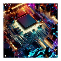 Ai Generated Motherboard City Technology Tech Cpu Banner And Sign 3  X 3  by Jancukart