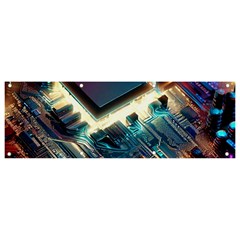 Ai Generated Motherboard City Technology Tech Cpu Banner And Sign 9  X 3  by Jancukart